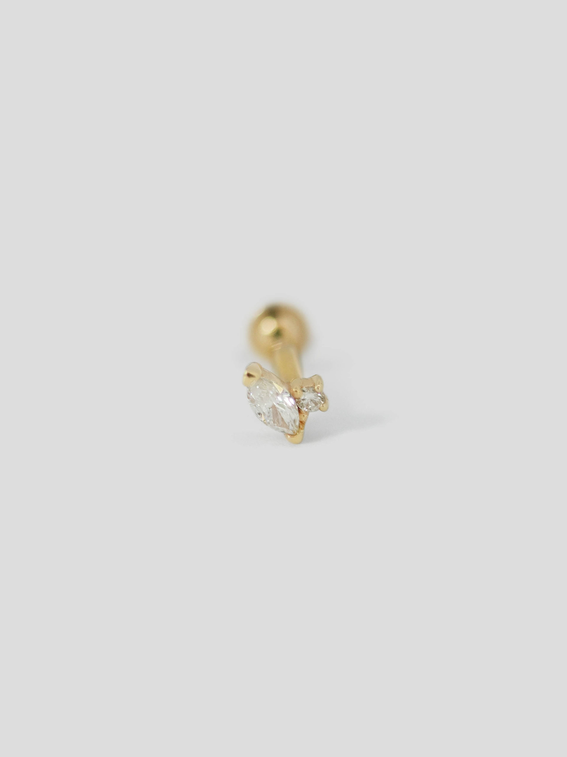 Petal Threaded Labret Earring - Diamonds in 14k Gold (Single) | Curious ...