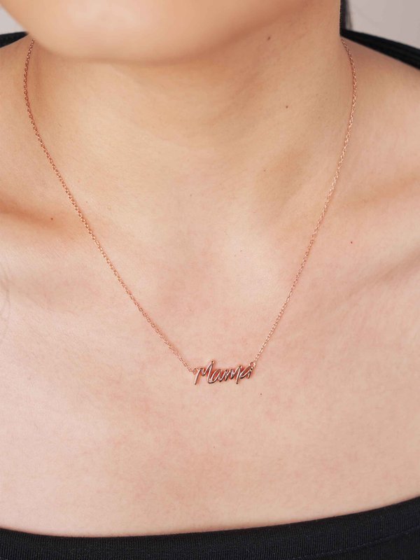 Mama Necklace in Rose Gold
