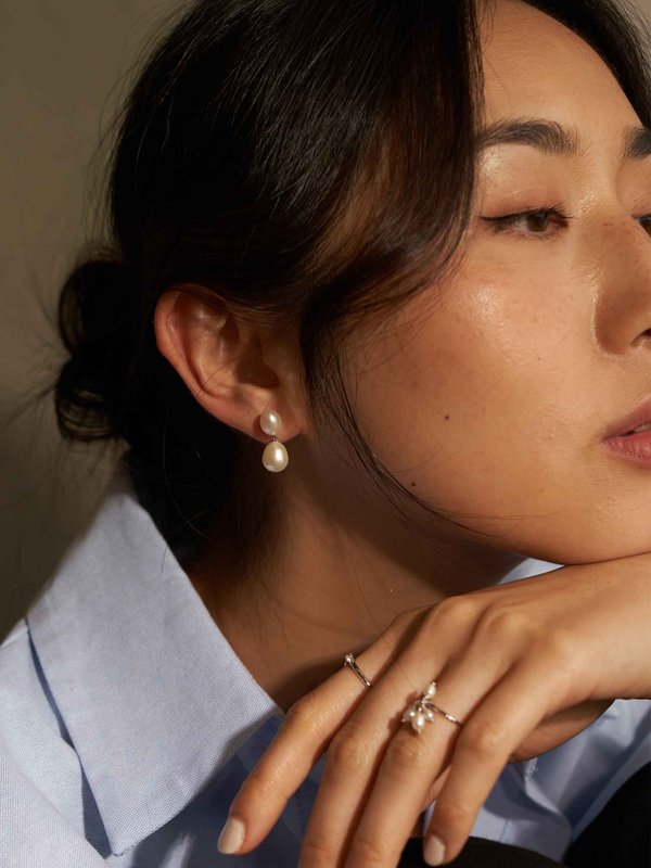 Tahlia Earrings - Freshwater Pearl in Silver