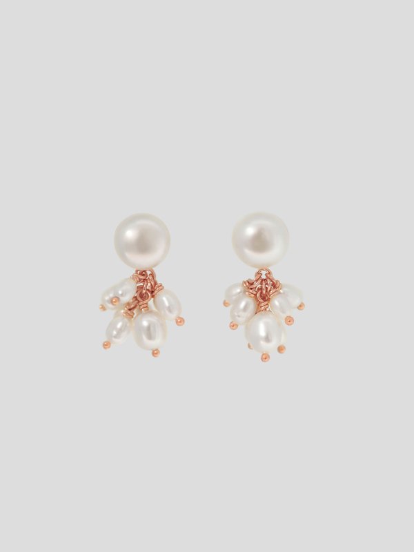 Tilly Earrings - Freshwater Pearl in Rose Gold