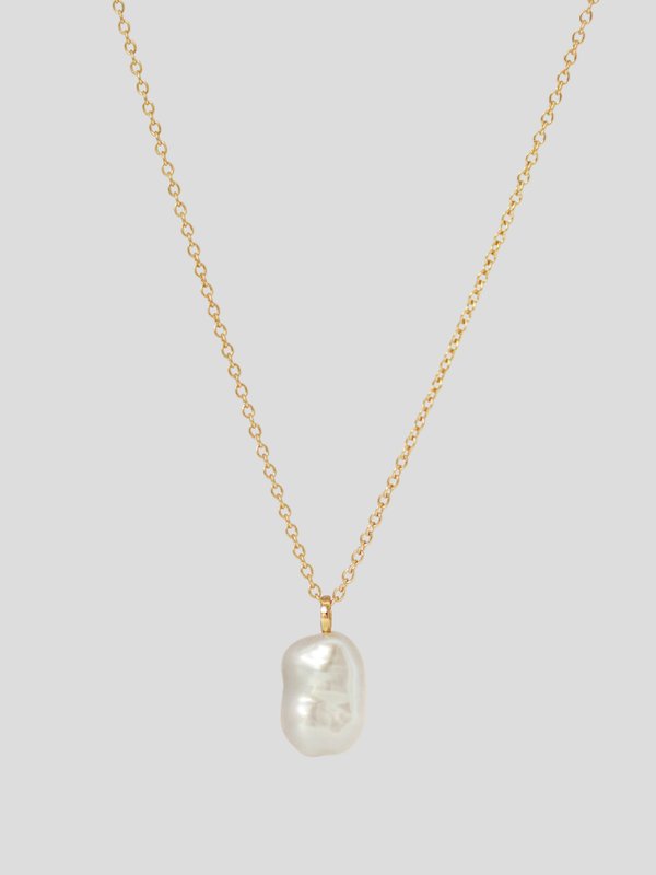 Tarquinn Necklace - Freshwater Pearl In Champagne Gold 