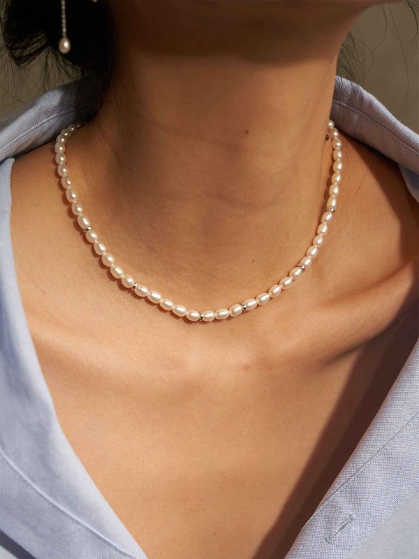 Tyan Necklace - Freshwater Pearl In Silver