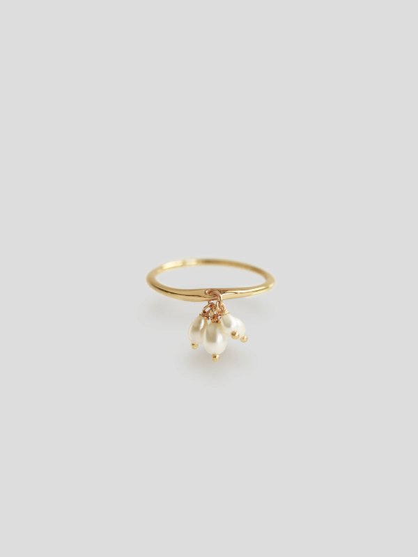Tilly Ring - Freshwater Pearl in Champagne Gold