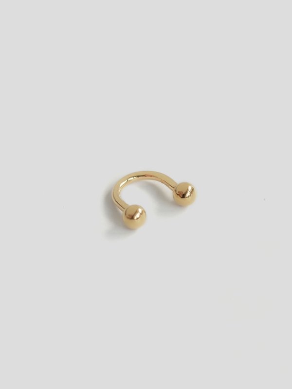 Pellet U-Shaped Barbell Earring in 14k Gold (Single) 