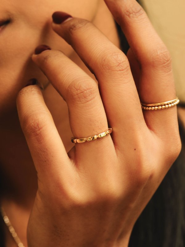 Track Ring in Champagne Gold 