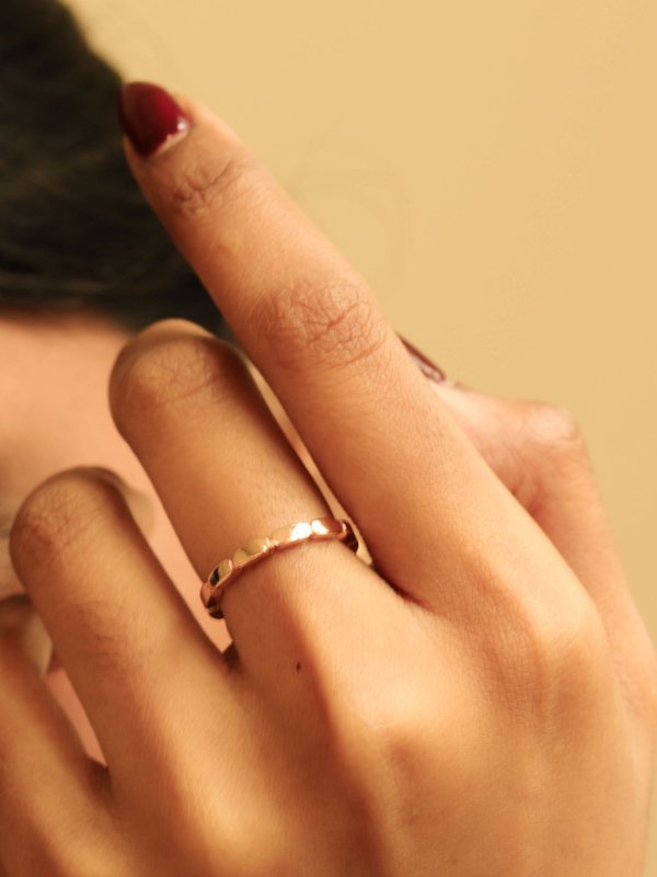 Track Ring in Rose Gold 