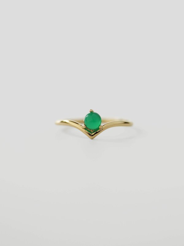 Elsie Ring - Green Onyx in Champagne Gold 