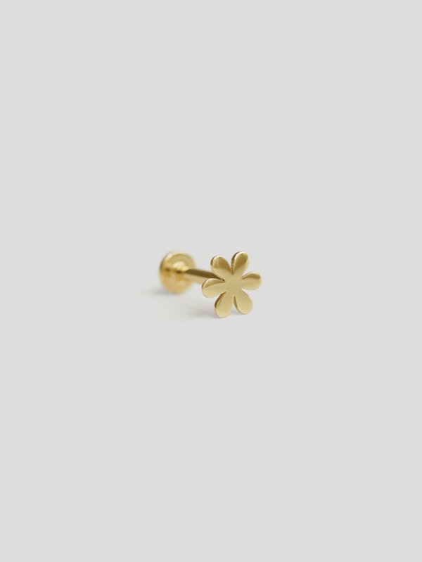 Bloom Threaded Labret Earring in 14k Gold (Single)