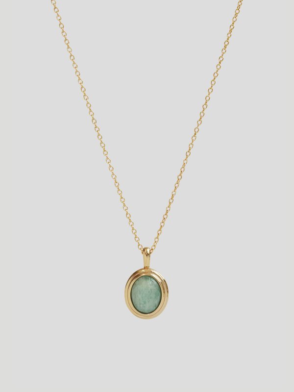 Olsen Necklace - Amazonite in Champagne Gold 