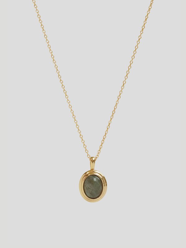 Olsen Necklace - Labradorite in Champagne Gold 