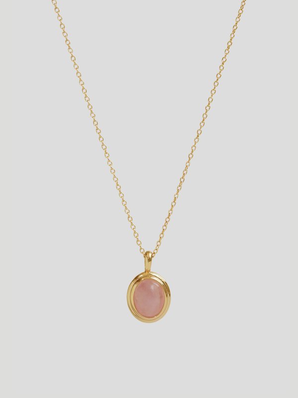 Olsen Necklace - Rose Quartz in Champagne Gold