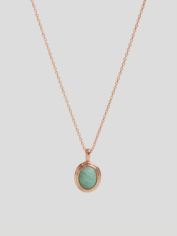 Olsen Necklace - Amazonite in Rose Gold 