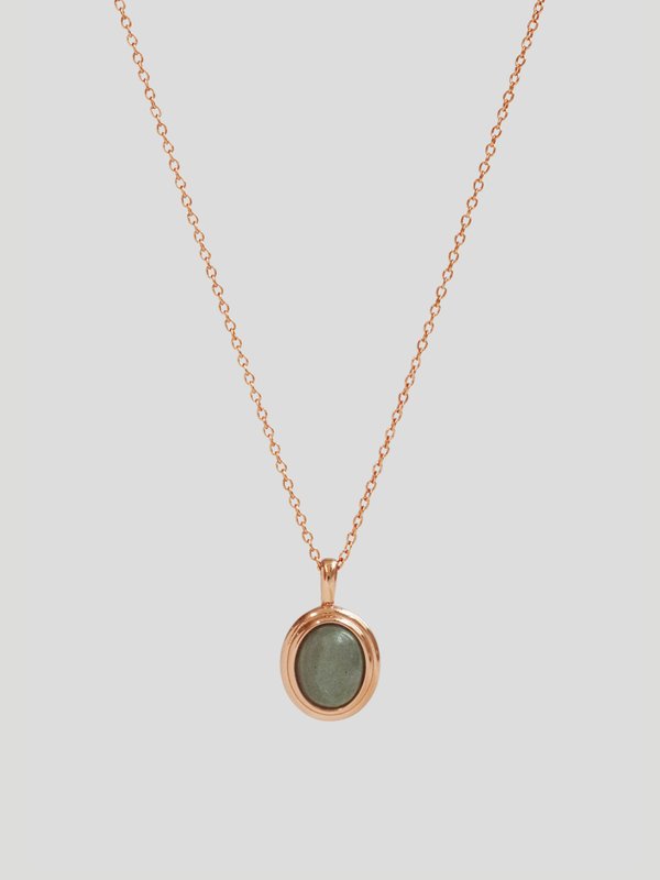 Olsen Necklace - Labradorite in Rose Gold 