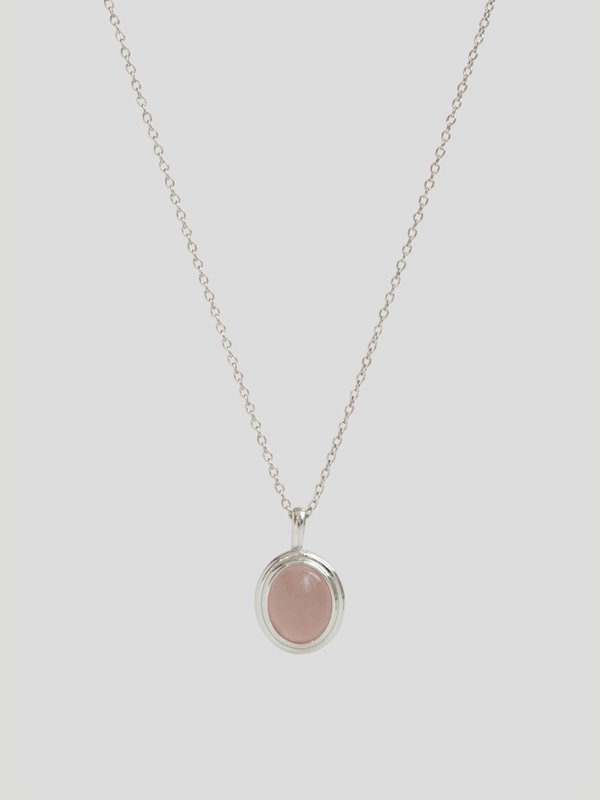 Olsen Necklace - Rose Quartz in Silver