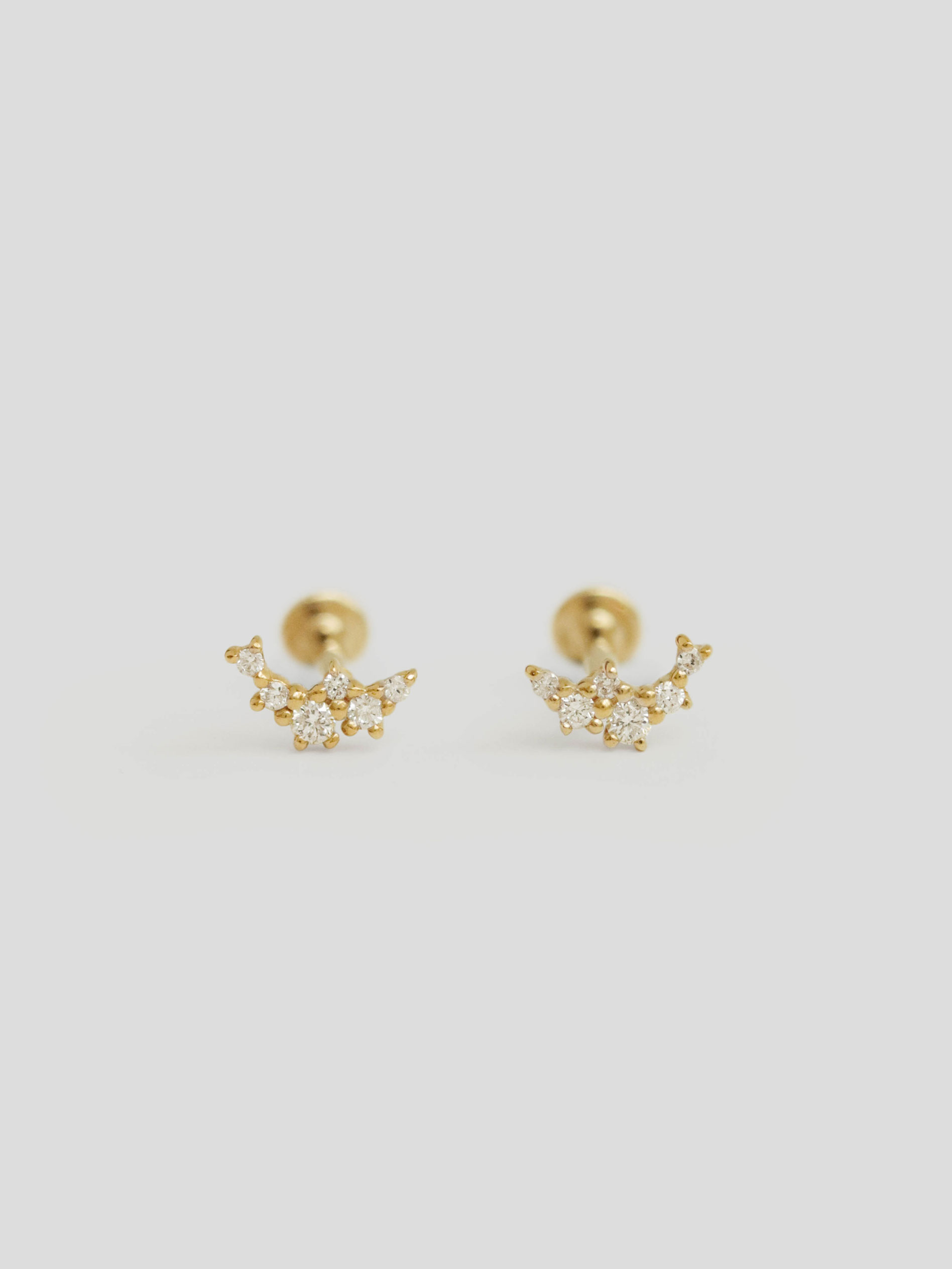 Finn Threaded Labret Earring - Diamonds in 14k Gold | Curious Creatures