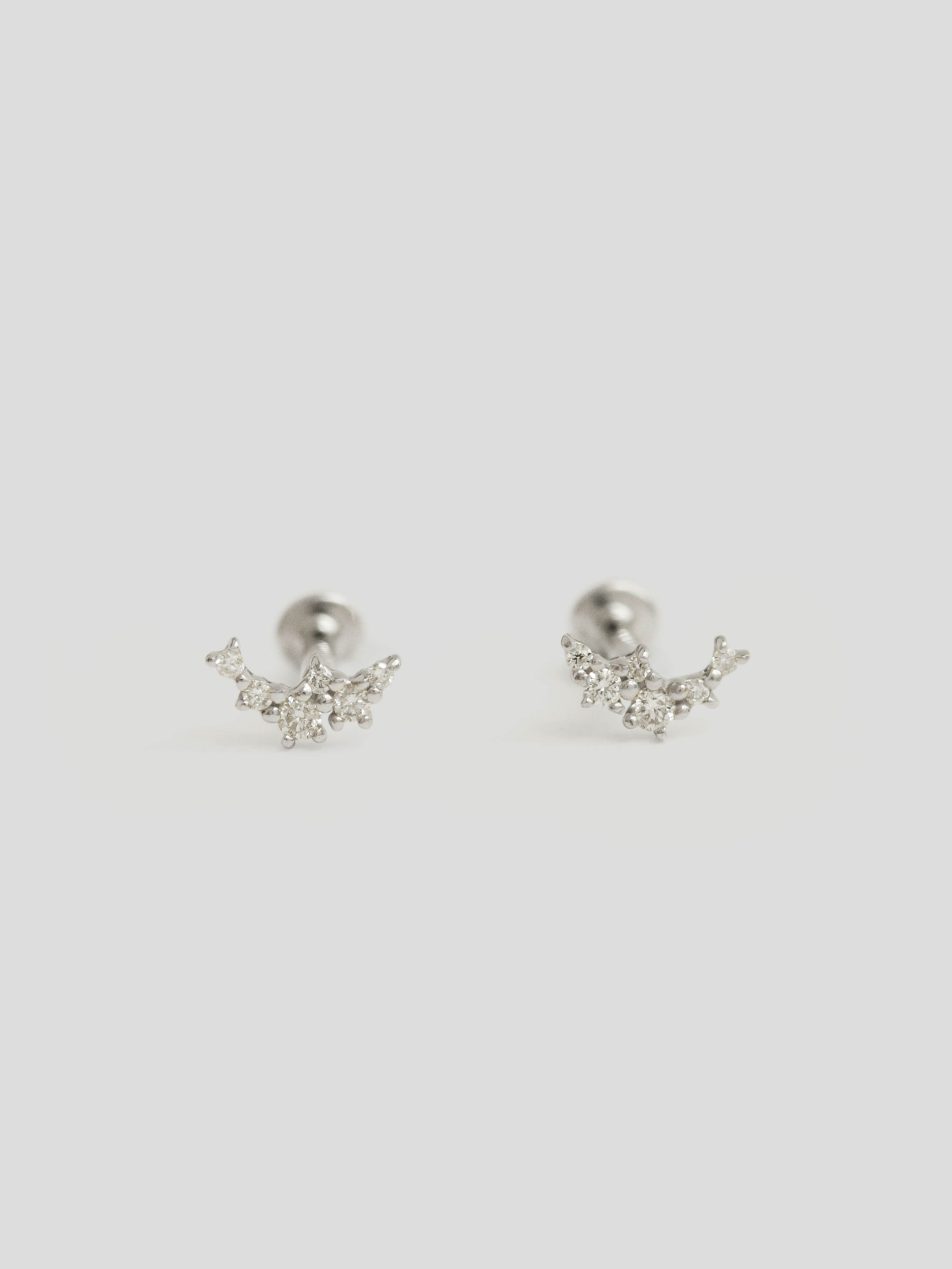 Finn Threaded Labret Earring - Diamonds in 14k White Gold | Curious ...