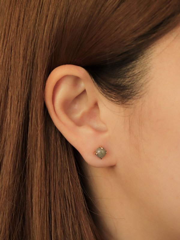 Basic Ear Studs - Labradorite in Champagne Gold