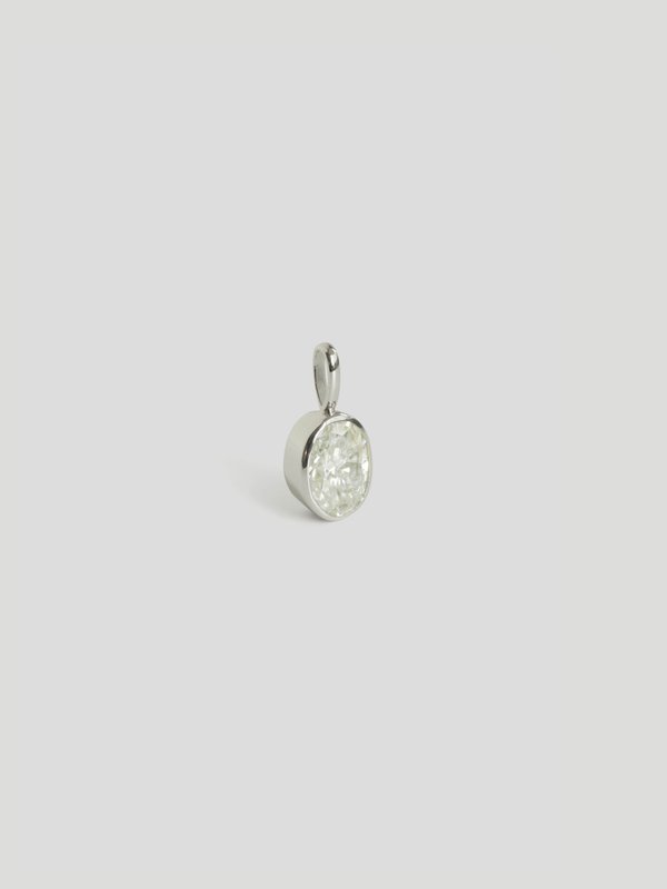 Edge Pendant - 14K Oval Cut Moissanite 