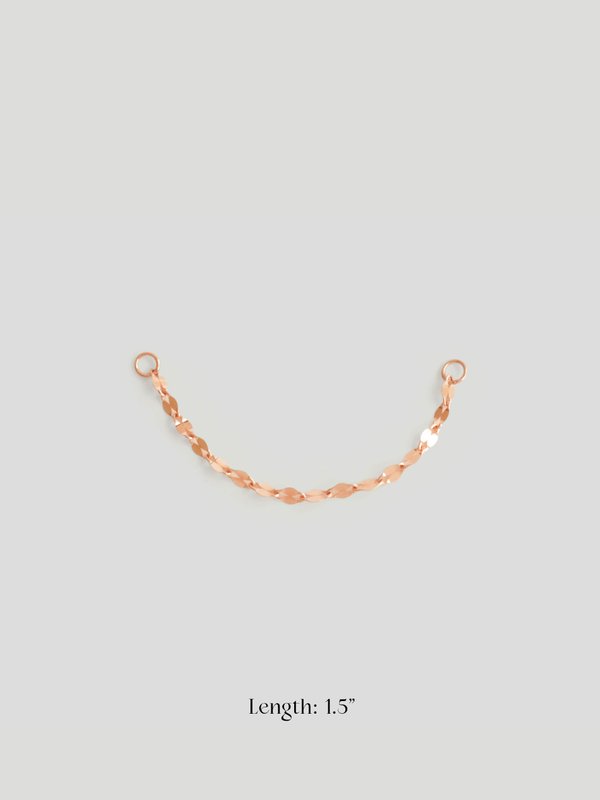 Ear Chains - Fleur Chain in 14K Solid Rose Gold (Single)