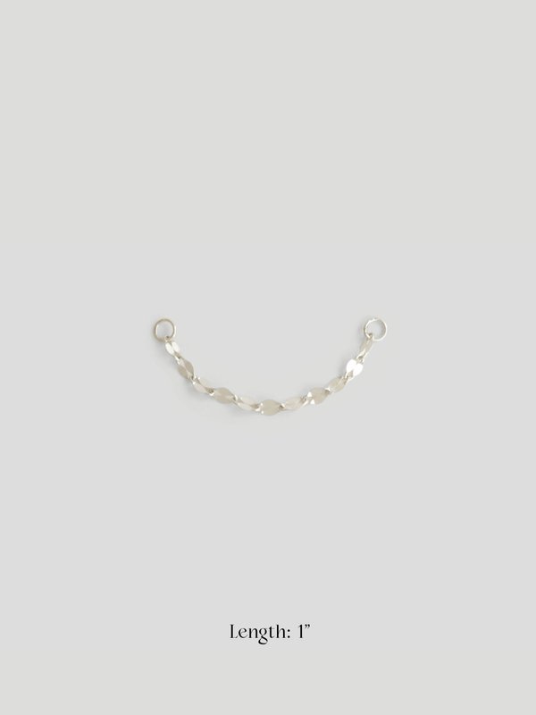 Ear Chains - Fleur Chain in 14K Solid White Gold (Single) 