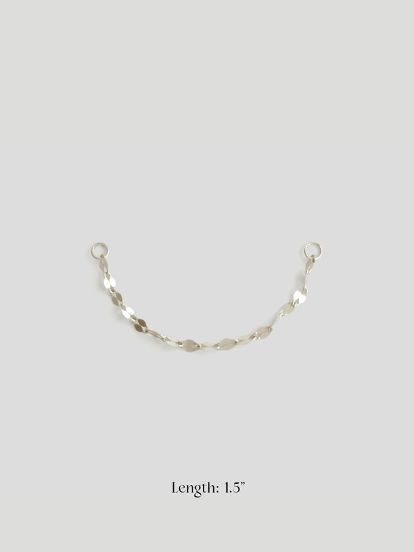 Ear Chains - Fleur Chain in 14K Solid White Gold (Single) 