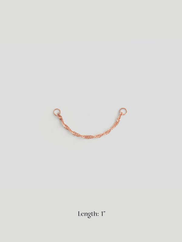 Ear Chains - Love Story Chain in 14K Solid Rose Gold (Single) 