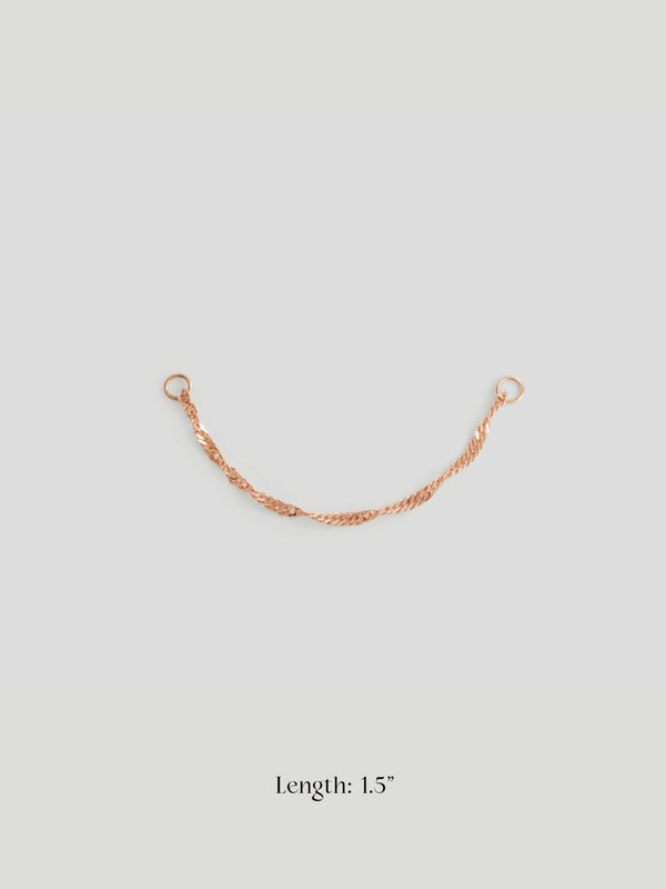 Ear Chains - Love Story Chain in 14K Solid Rose Gold (Single) 