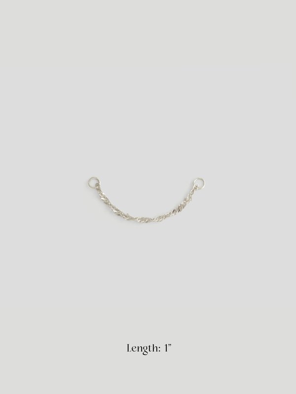 Ear Chains - Love Story Chain in 14K Solid White Gold (Single) 