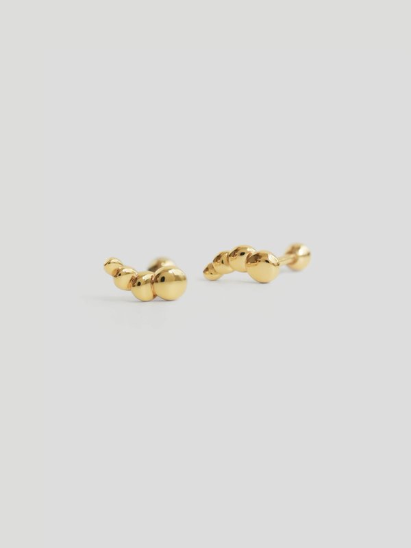 Blob Ear Studs in Champagne Gold