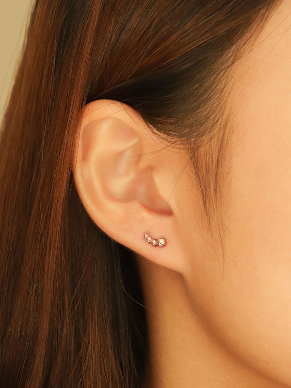 Blob Ear Studs in Rose Gold 