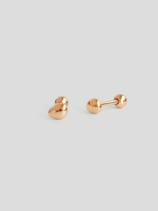 Pebble Ear Studs in Rose Gold 