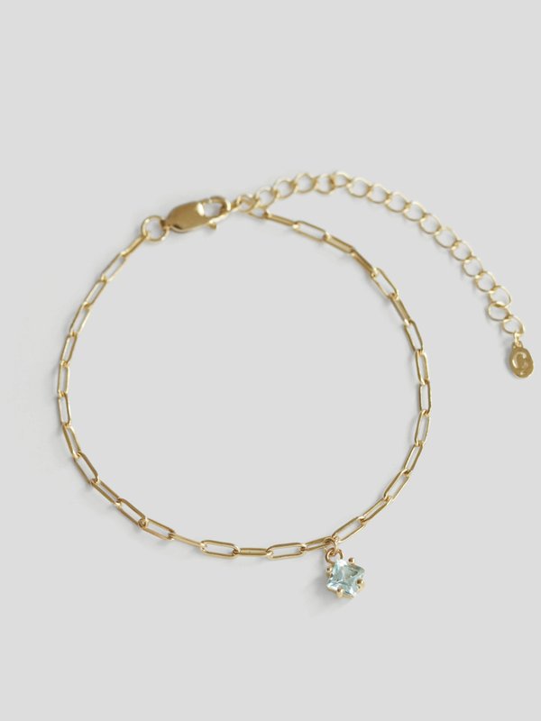 Kimberly Bracelet - Sky Blue Topaz in Champagne Gold