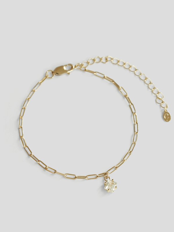 Kimberly Bracelet - White Topaz in Champagne Gold