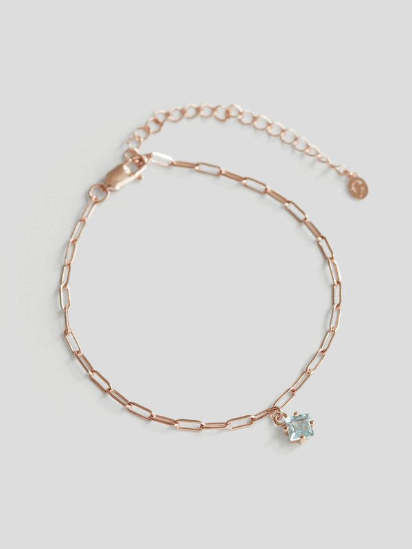 Kimberly Bracelet - Sky Blue Topaz in Rose Gold 