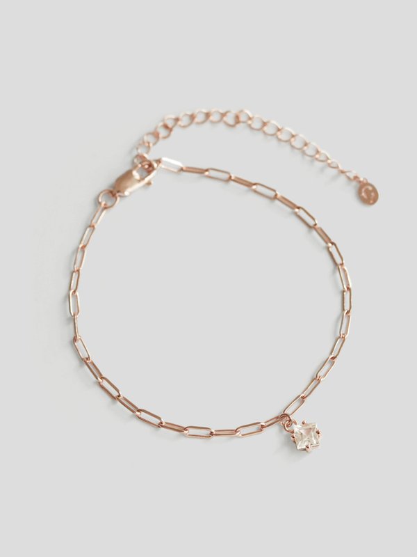 Kimberly Bracelet - White Topaz in Rose Gold 