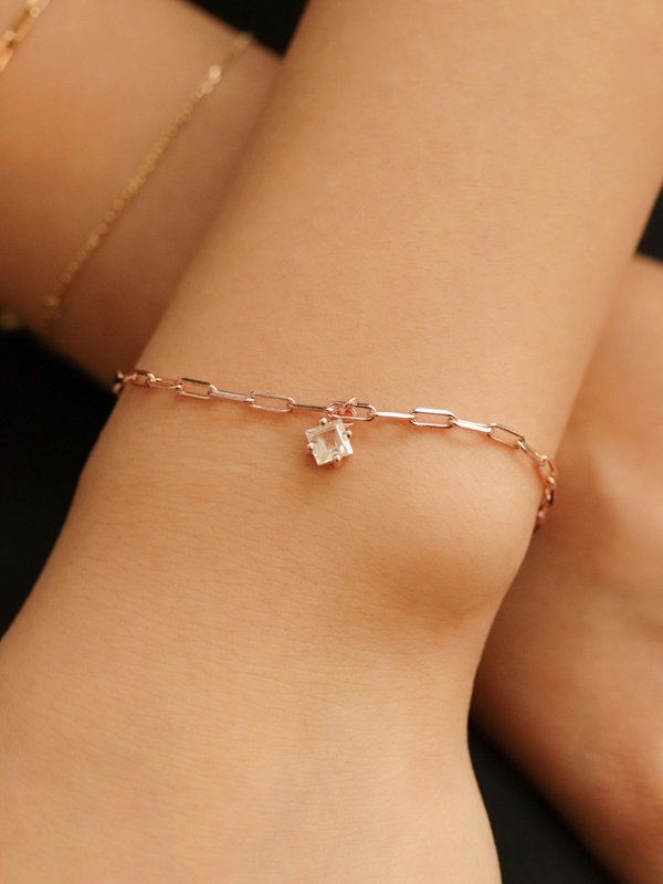 Kimberly Bracelet - White Topaz in Rose Gold 