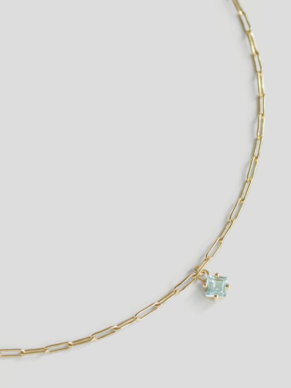 Kimberly Necklace - Sky Blue Topaz in Champagne Gold 