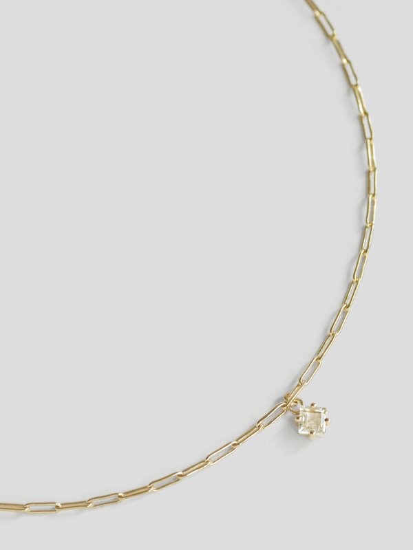 Kimberly Necklace - White Topaz in Champagne Gold