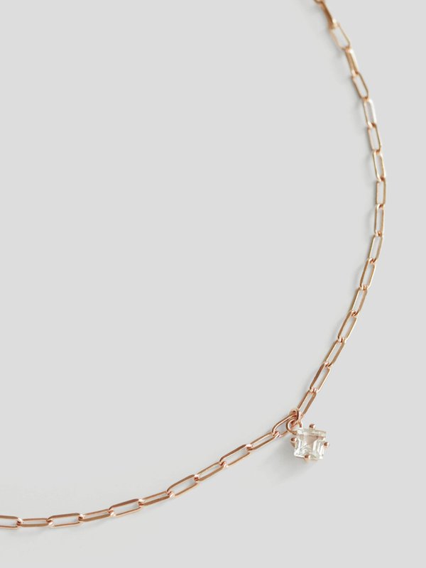 Kimberly Necklace - White Topaz in Rose Gold