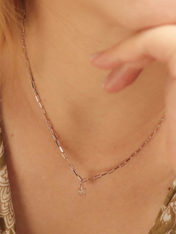 Kimberly Necklace - White Topaz in Rose Gold