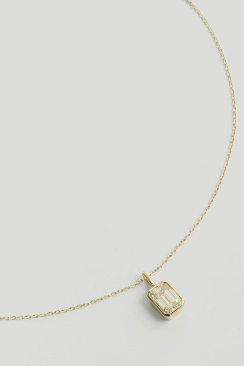 Gemme 14K Gold Necklace with White Topaz & Diamond