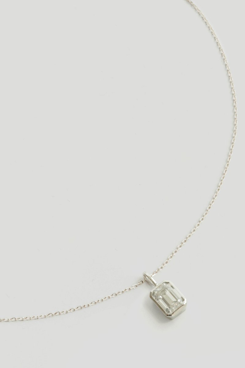 Gemme 14K Gold Necklace with White Topaz & Diamond