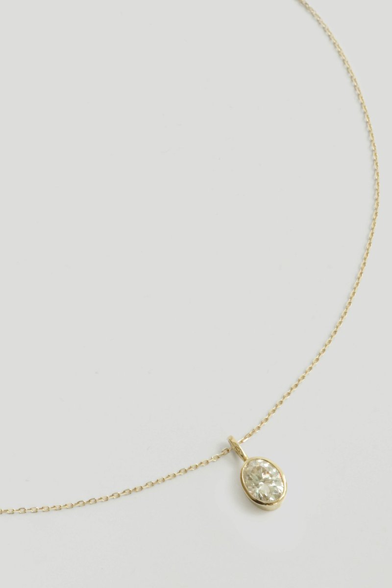 Gemme 14K Gold Necklace with White Topaz & Diamond