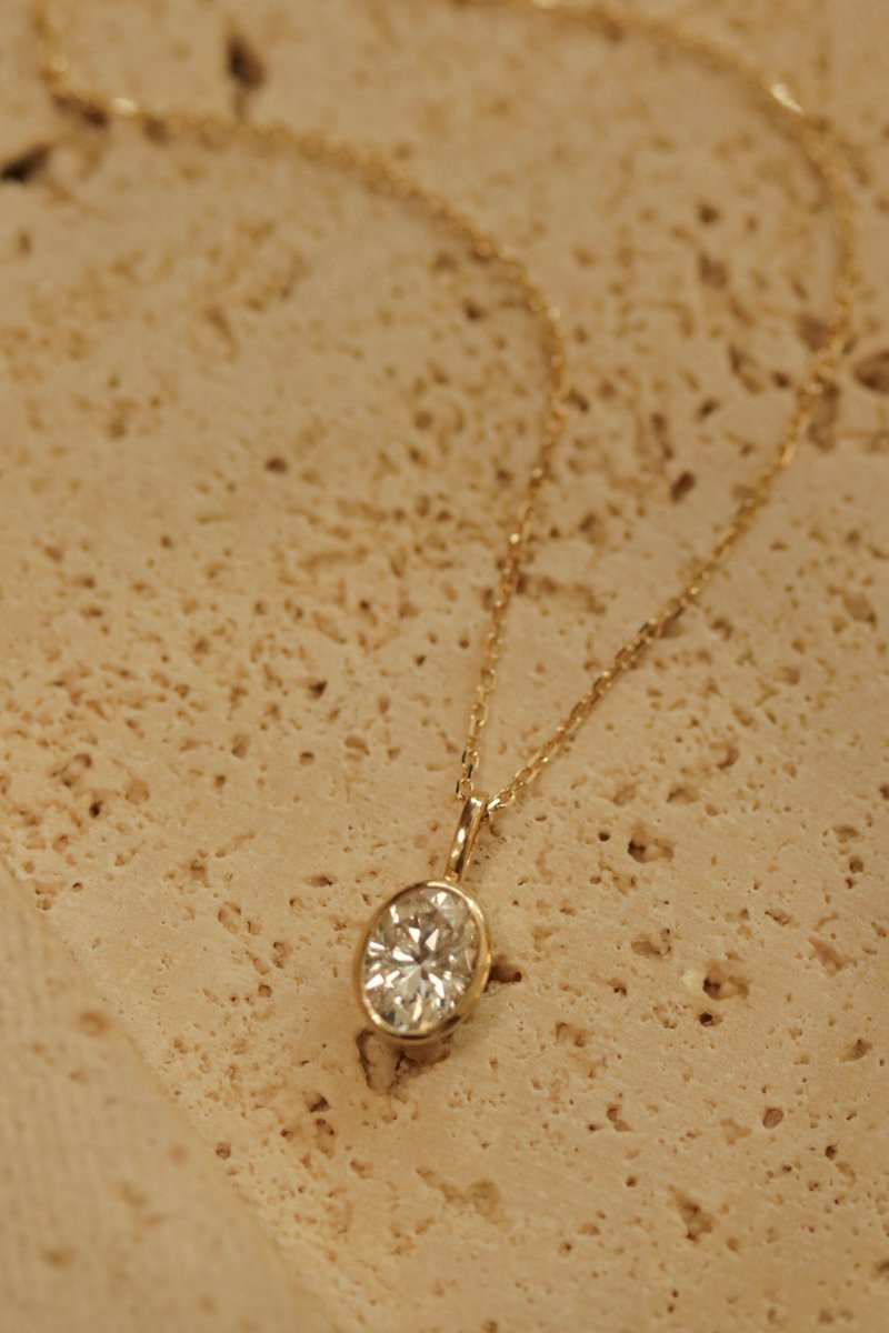 Gemme 14K Gold Necklace with White Topaz & Diamond