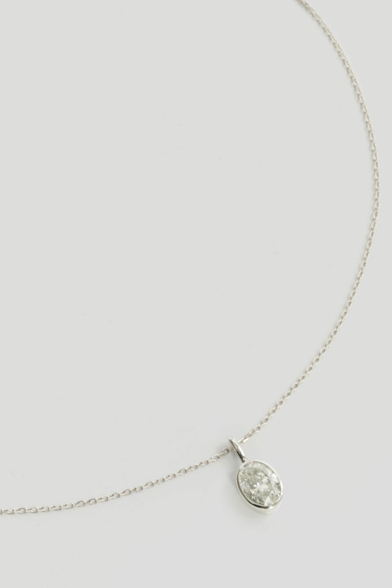 Gemme 14K Gold Necklace with White Topaz & Diamond