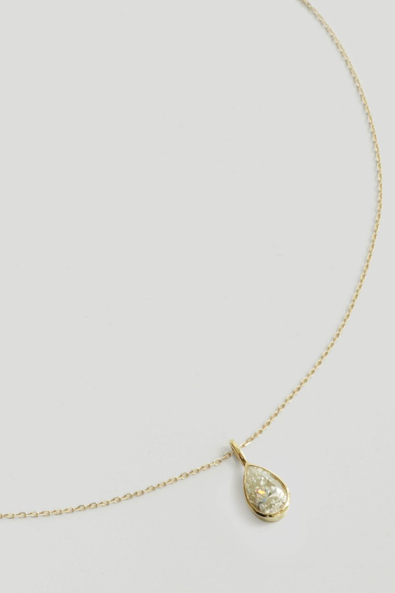 Gemme 14K Gold Necklace with White Topaz & Diamond