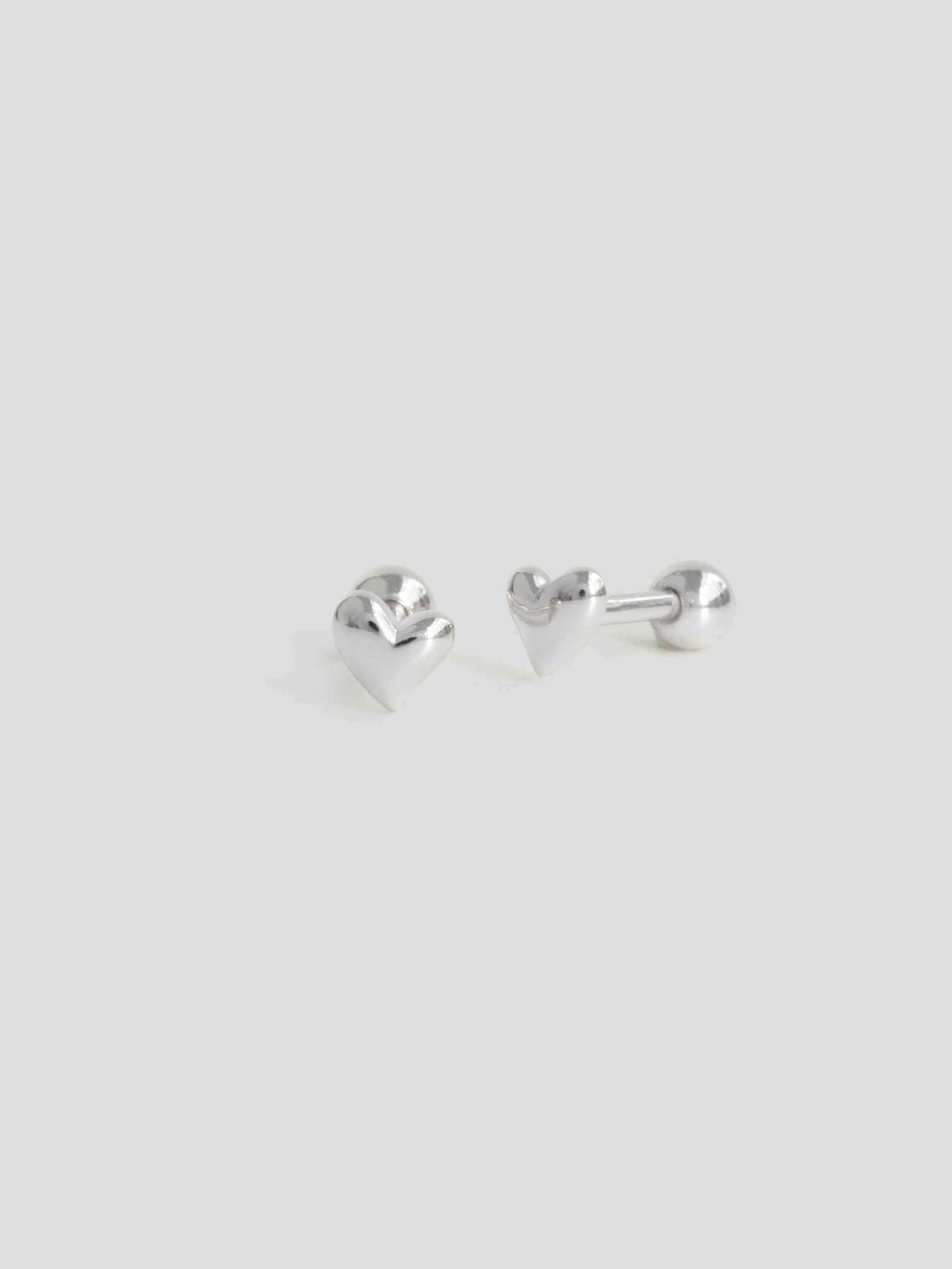Puffy Heart Studs - Gold main image 1