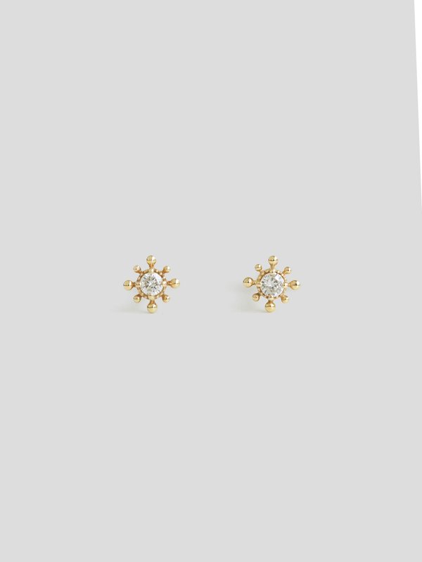 Selburose Ear Studs - Diamonds in 14k Gold