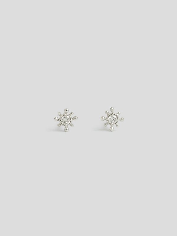 Selburose Ear Studs - Diamonds in 14k White Gold