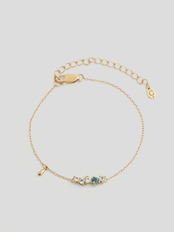 Vera Bracelet - Sky Blue Topaz in Champagne Gold